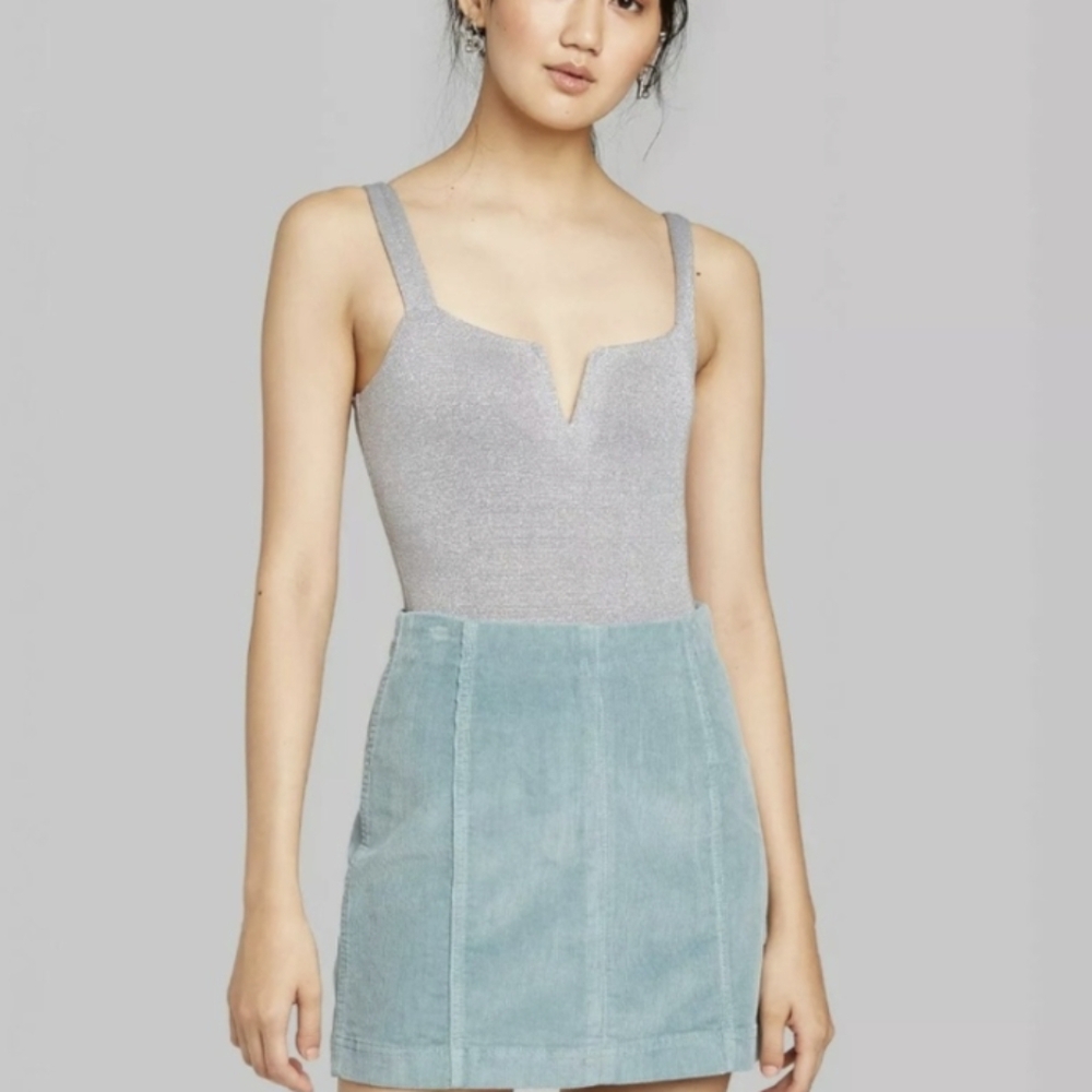 Nwt wild fable silver/grey bodysuit